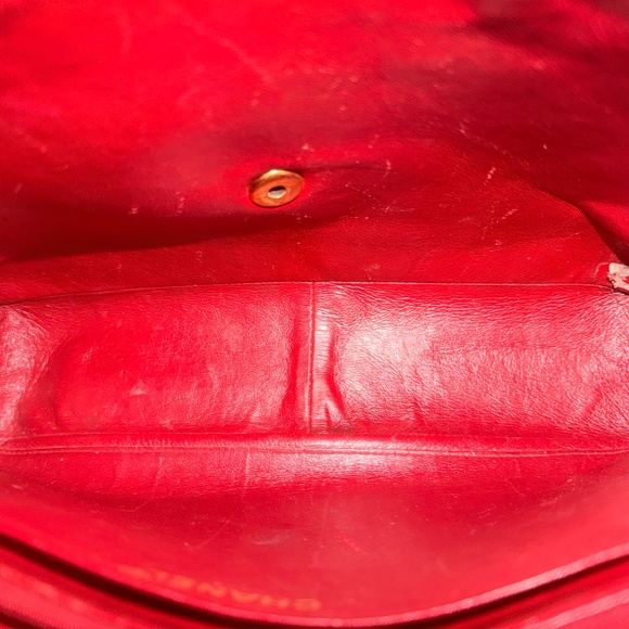 Rare Chanel Red Lambskin Jumbo Flap Bag - Picture 6 of 8